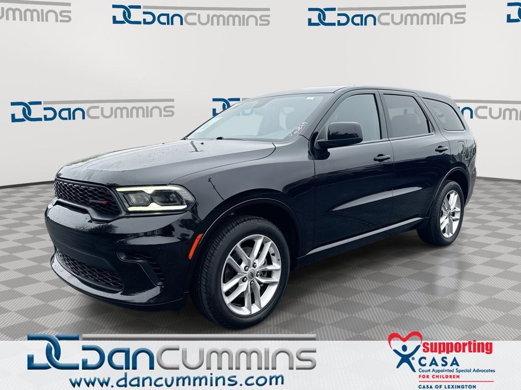 2023 Dodge Durango GT in Db Black Crystal Clearcoat — front three-quarter view