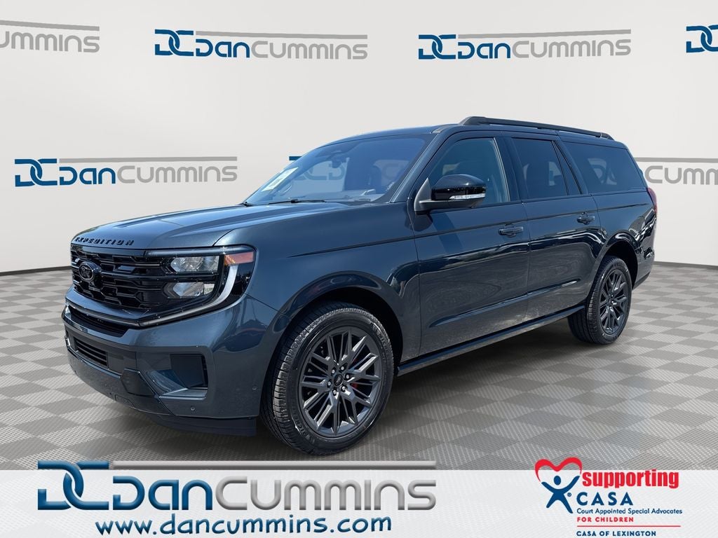 2025 Ford Expedition Max Platinum in Blue Metallic — front three-quarter view