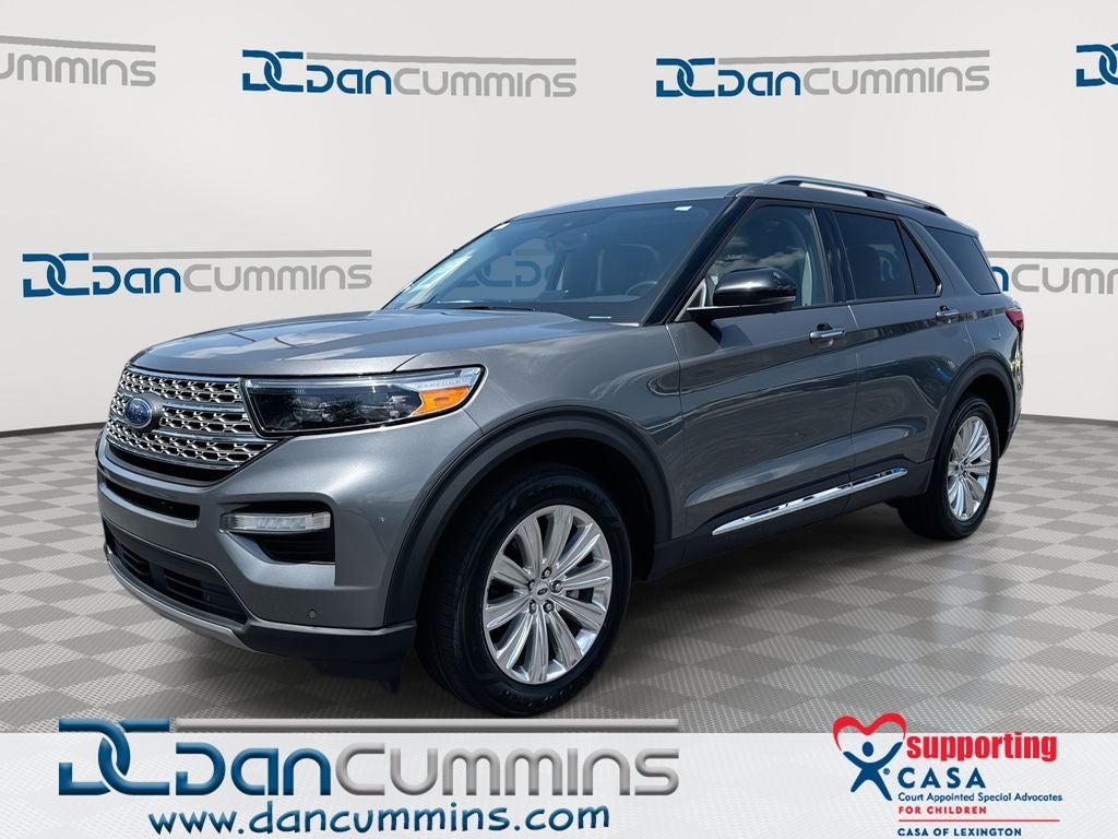 2023 Ford Explorer Limited in Gray Metallic — front three-quarter view