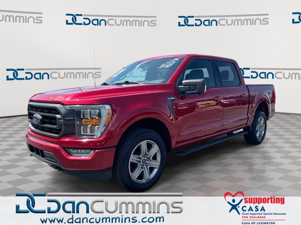 2021 Ford F-150 XLT in Red Metallic — front three-quarter view