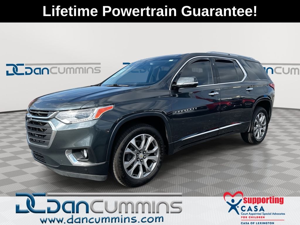 2020 Chevrolet Traverse Premier in Graphite Metallic — front three-quarter view