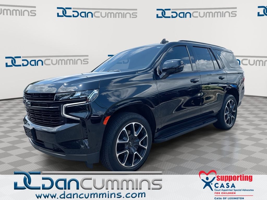 2023 Chevrolet Tahoe RST in Black — front three-quarter view