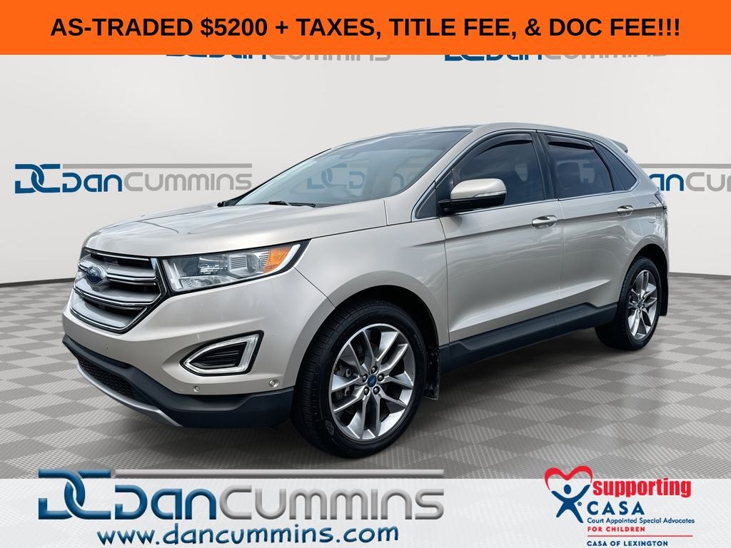 2017 Ford Edge Titanium in White Gold Metallic — front three-quarter view