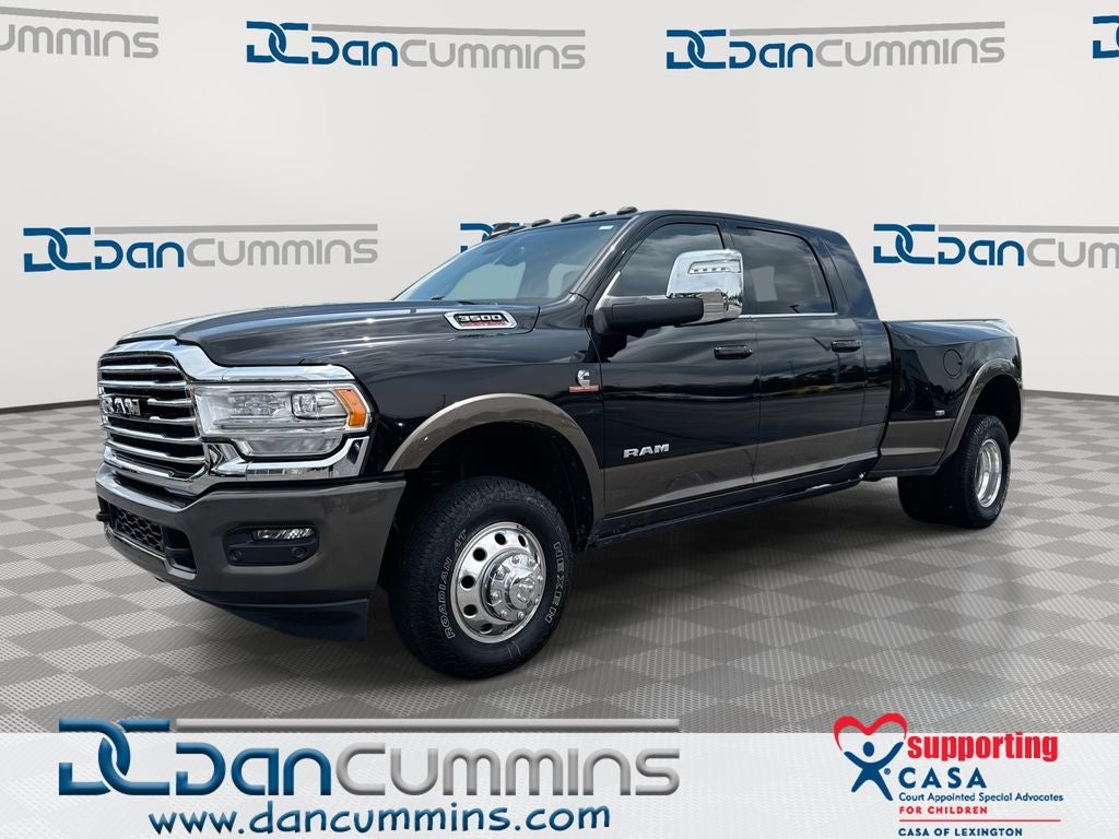 2024 RAM 3500 Limited Longhorn in Diamond Black Crystal Pearlcoat — front three-quarter view