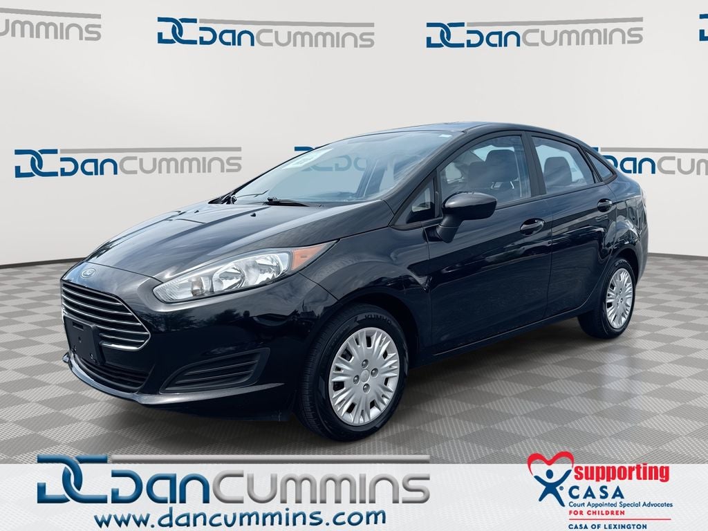 2019 Ford Fiesta S in Shadow Black — front three-quarter view