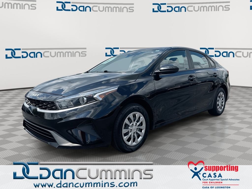 2022 Kia Forte FE in Aurora Black Pearl — front three-quarter view