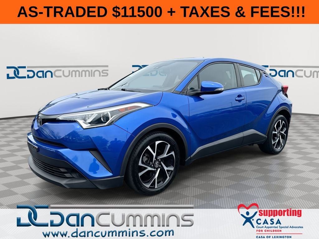 2018 Toyota C-HR XLE in Blue — front three-quarter view