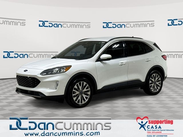 2020 Ford Escape Titanium in Star White Metallic Tri-Coat — front three-quarter view