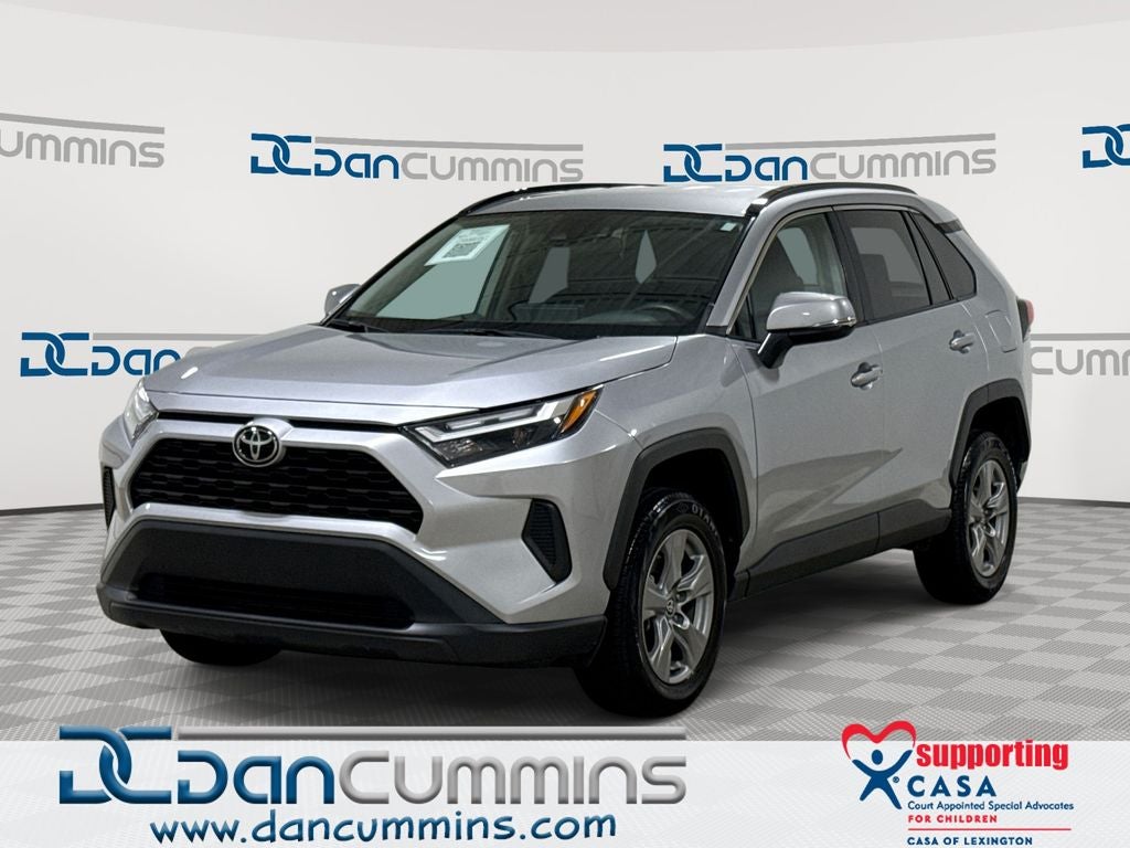 2024 Toyota RAV4 XLE in Silver Sky Metallic — front three-quarter view