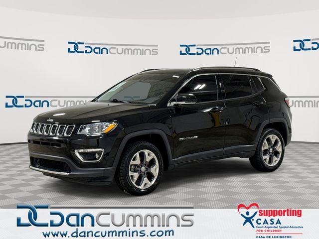 2021 Jeep Compass Limited in Diamond Black Crystal Pearlcoat — front three-quarter view