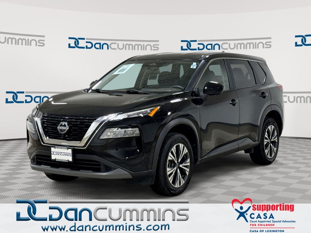 2023 Nissan Rogue SV in Super Black — front three-quarter view
