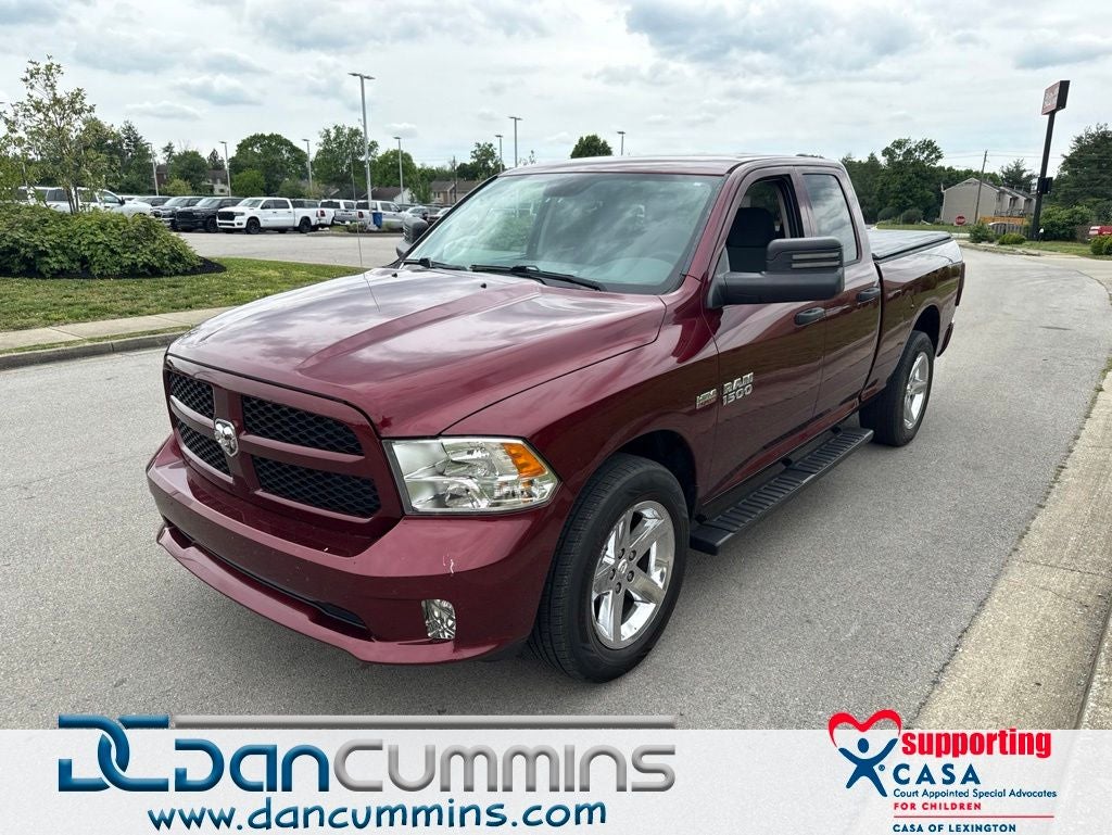 2017 RAM 1500 Express in Delmonico Red Pearlcoat — front three-quarter view