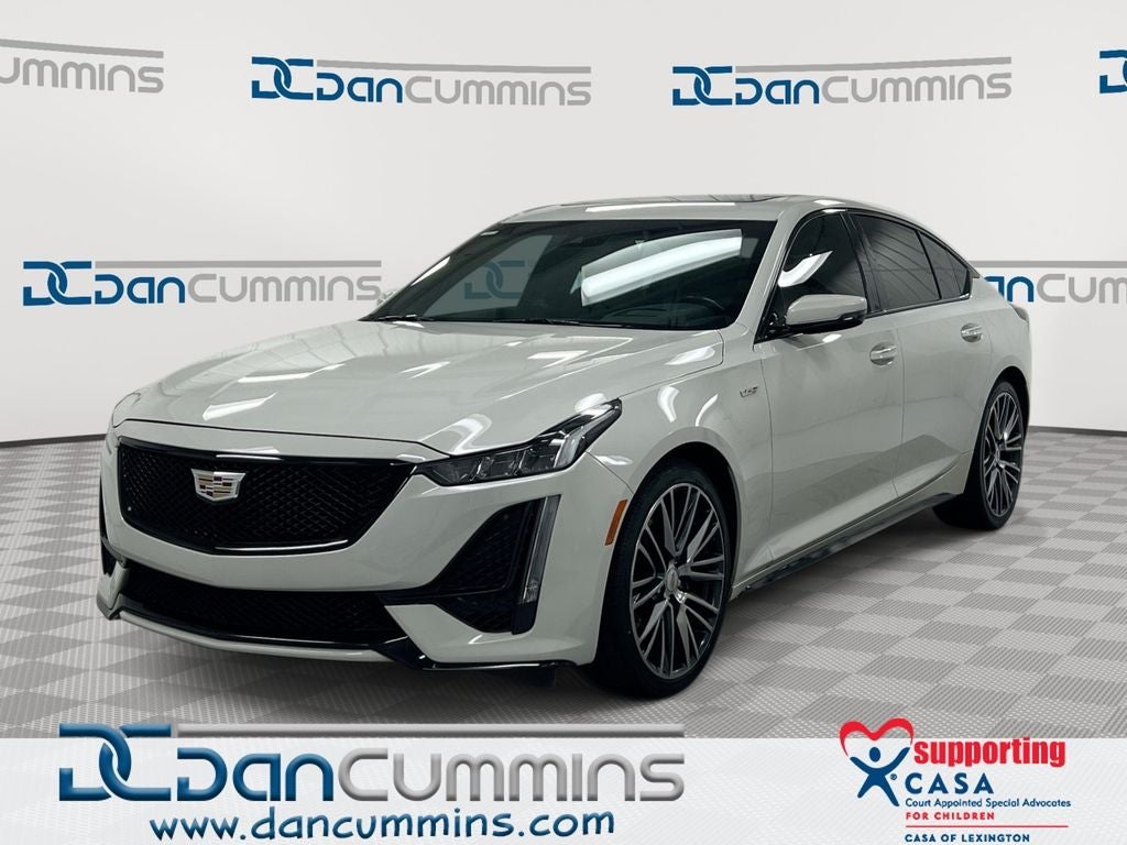 2021 Cadillac CT5 V-Series in Rift Metallic — front three-quarter view