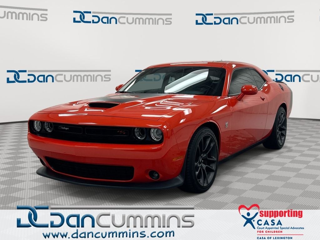 2021 Dodge Challenger R/T Scat Pack in Go Mango! — front three-quarter view