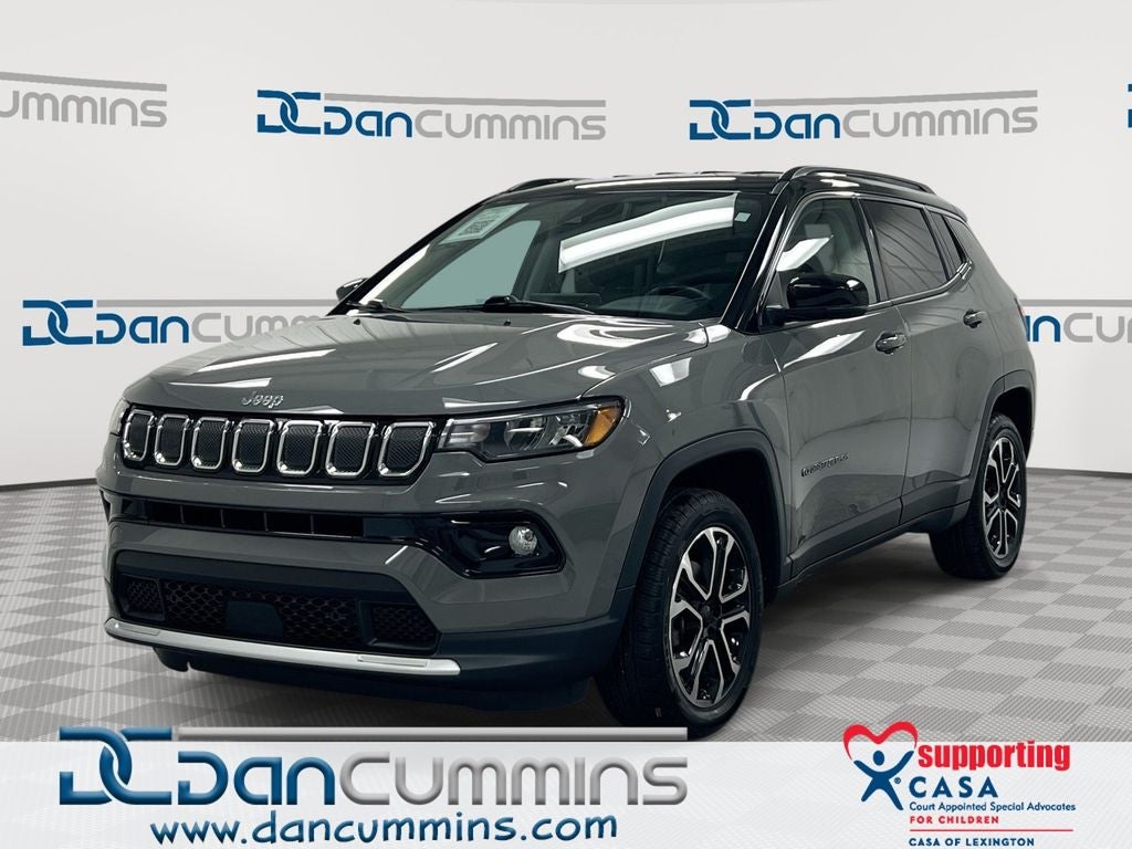 2022 Jeep Compass Limited in Sting-Gray Clearcoat — front three-quarter view