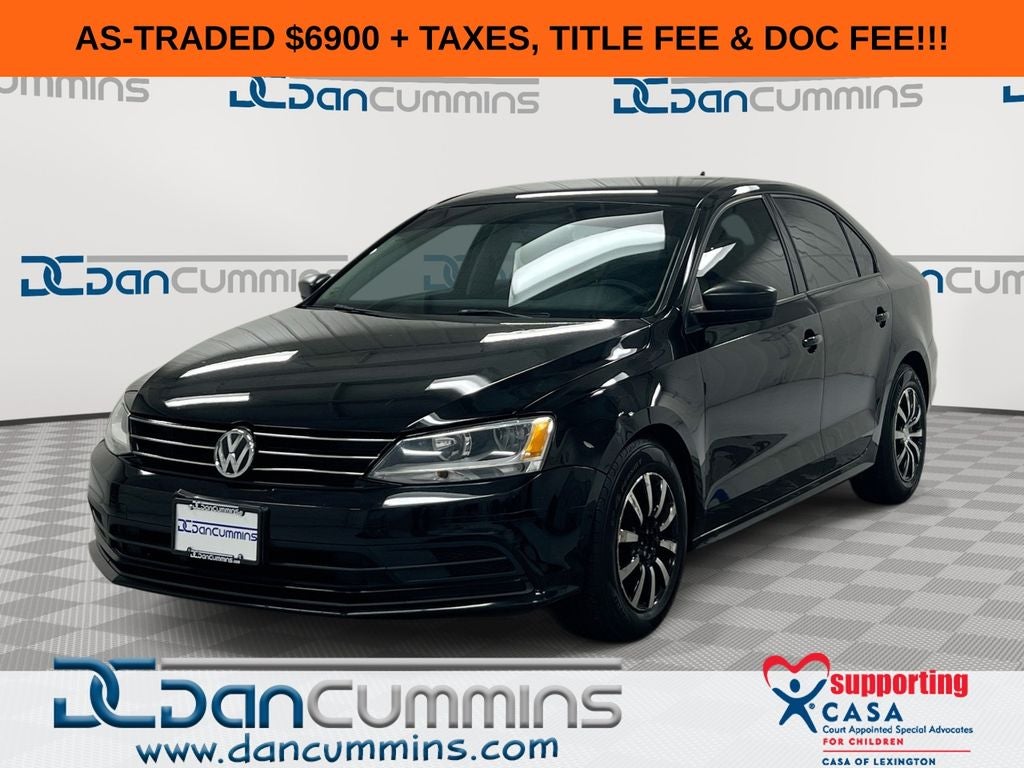 2015 Volkswagen Jetta 2.0L S in Black — front three-quarter view