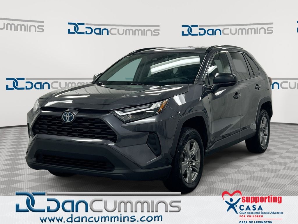2023 Toyota RAV4 Hybrid LE in Magnetic Gray Metallic — front three-quarter view