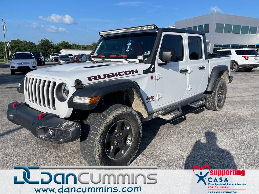 2021 Jeep Gladiator Rubicon in White — front three-quarter view