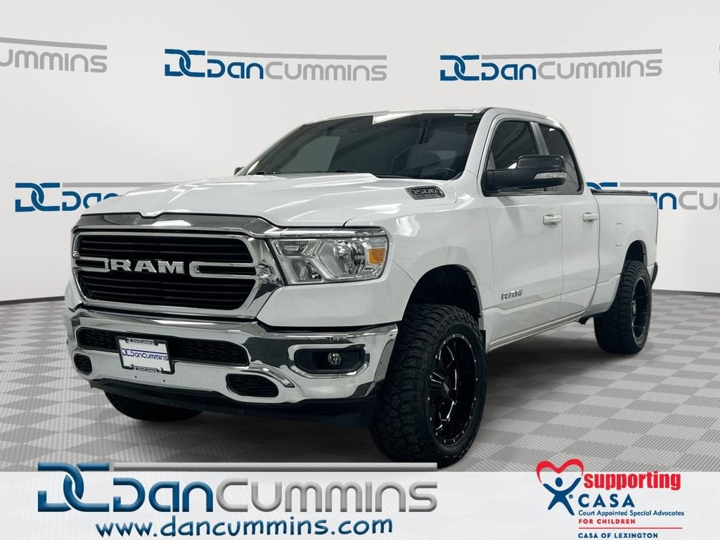 2021 RAM 1500 Big Horn in White — front three-quarter view