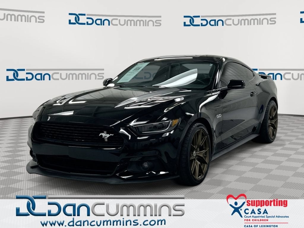2016 Ford Mustang GT in Black — front three-quarter view