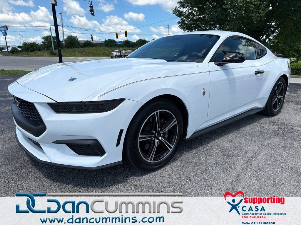 2025 Ford Mustang EcoBoost in White — front three-quarter view