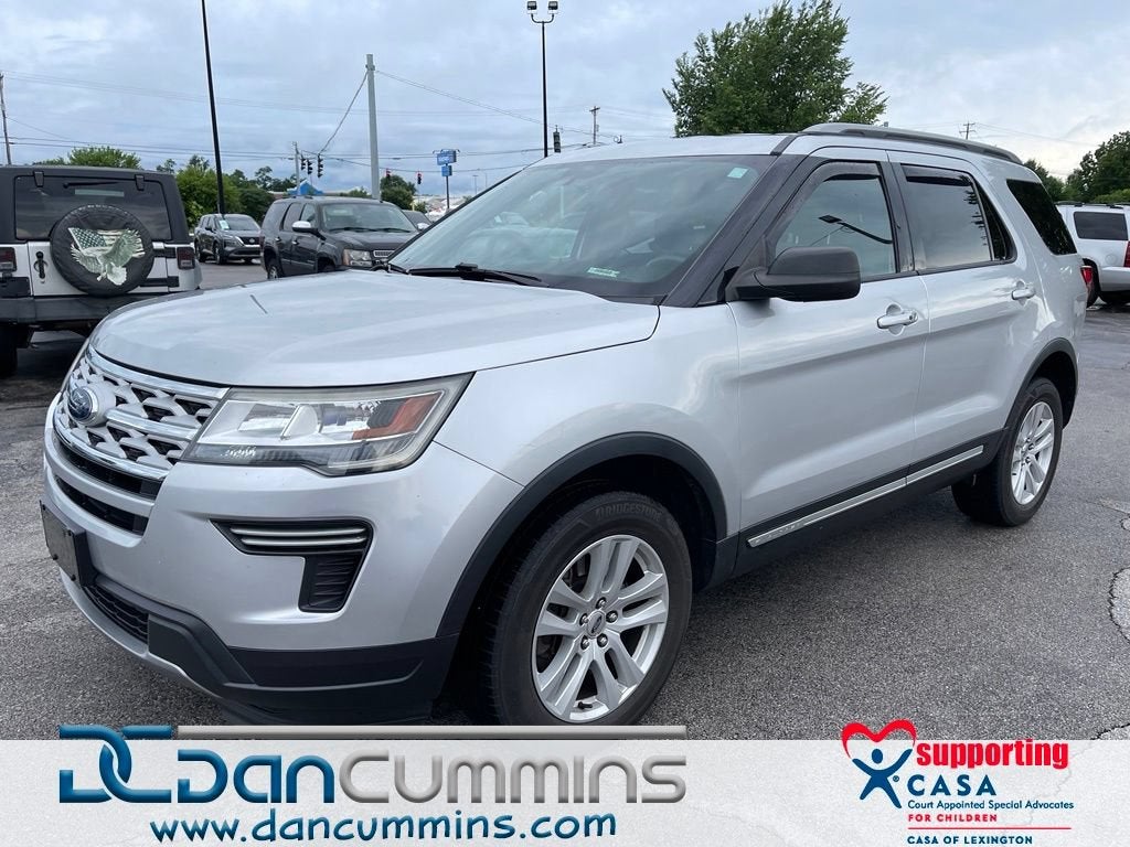 2019 Ford Explorer XLT in Silver — front three-quarter view