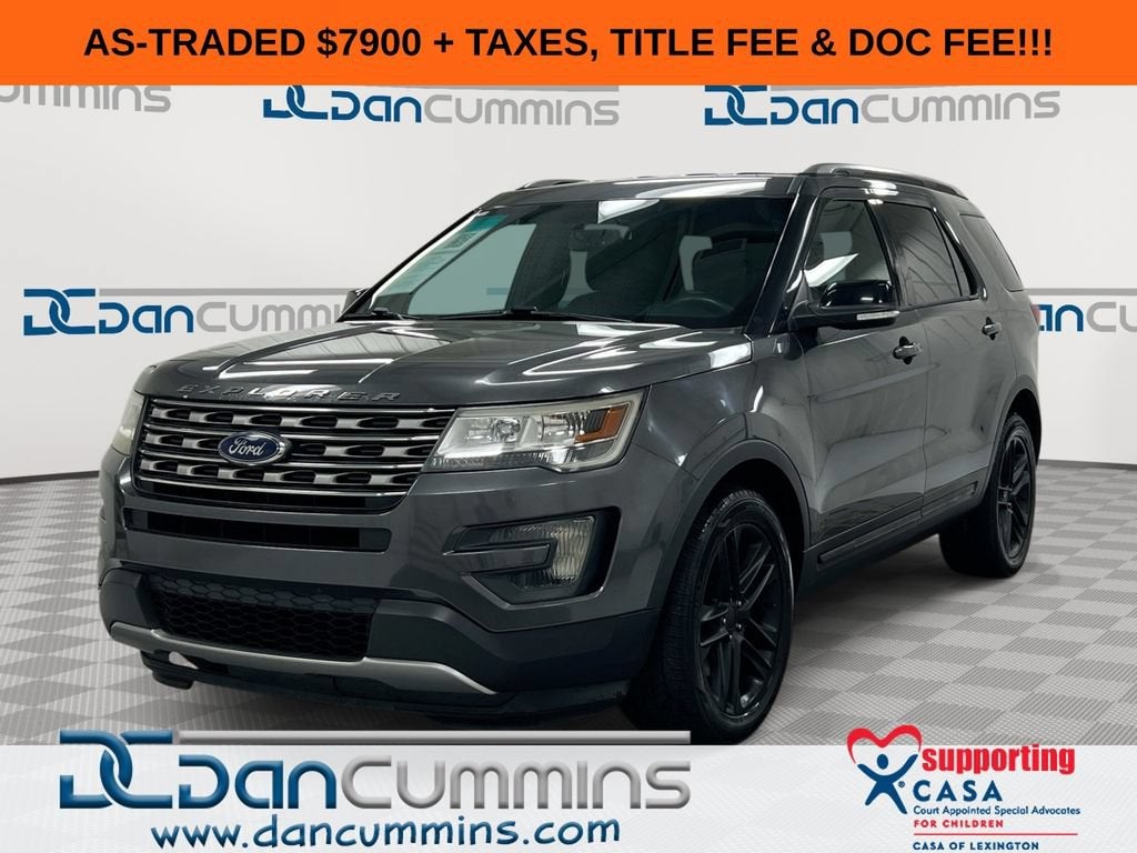 2016 Ford Explorer XLT in Gray — front three-quarter view