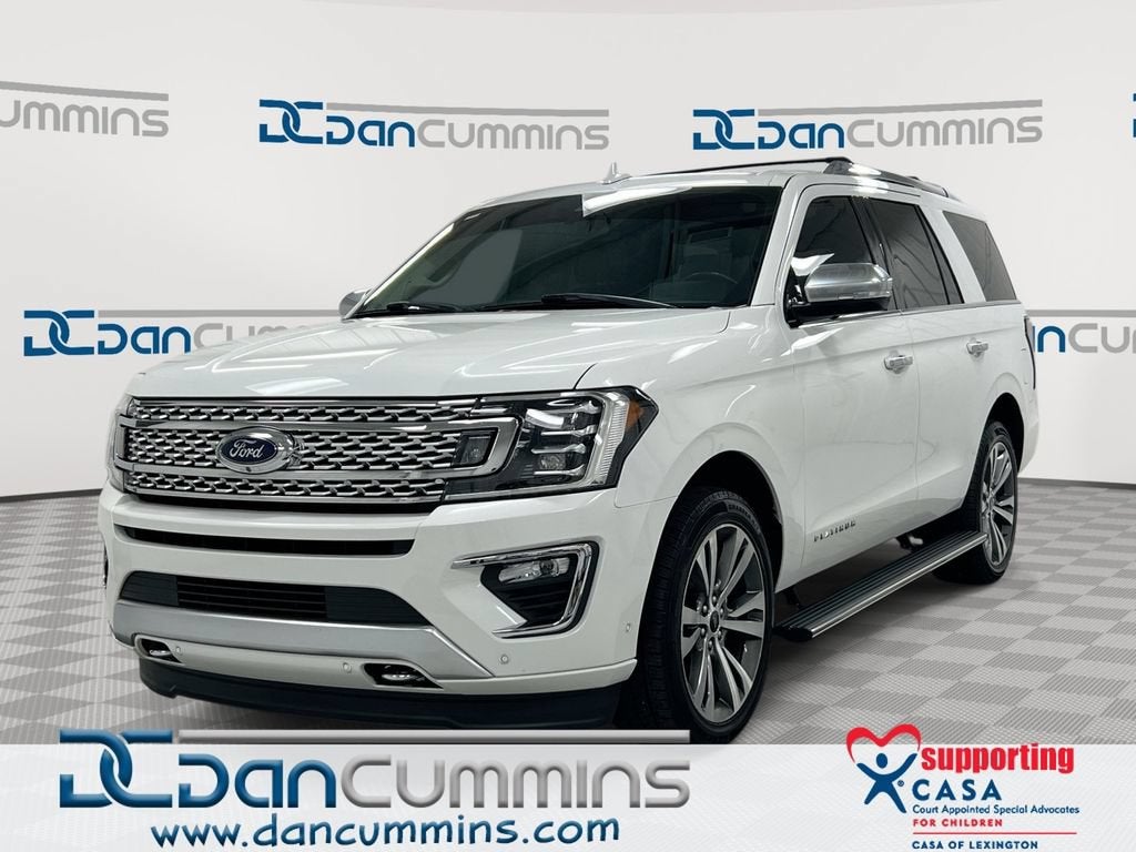 2020 Ford Expedition Platinum in White — front three-quarter view