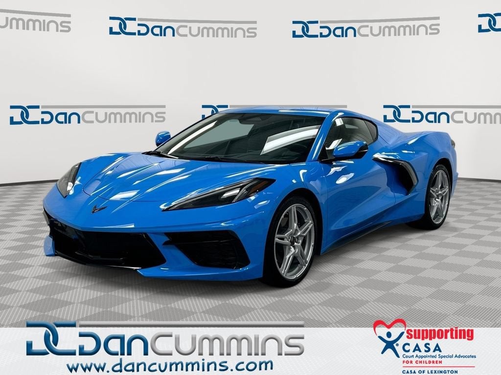 2024 Chevrolet Corvette Stingray 1LT in Rapid Blue — front three-quarter view