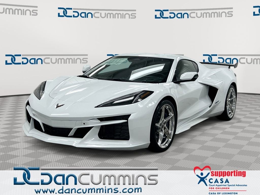 2026 Chevrolet Corvette E-Ray 2LZ in Arctic White — front three-quarter view