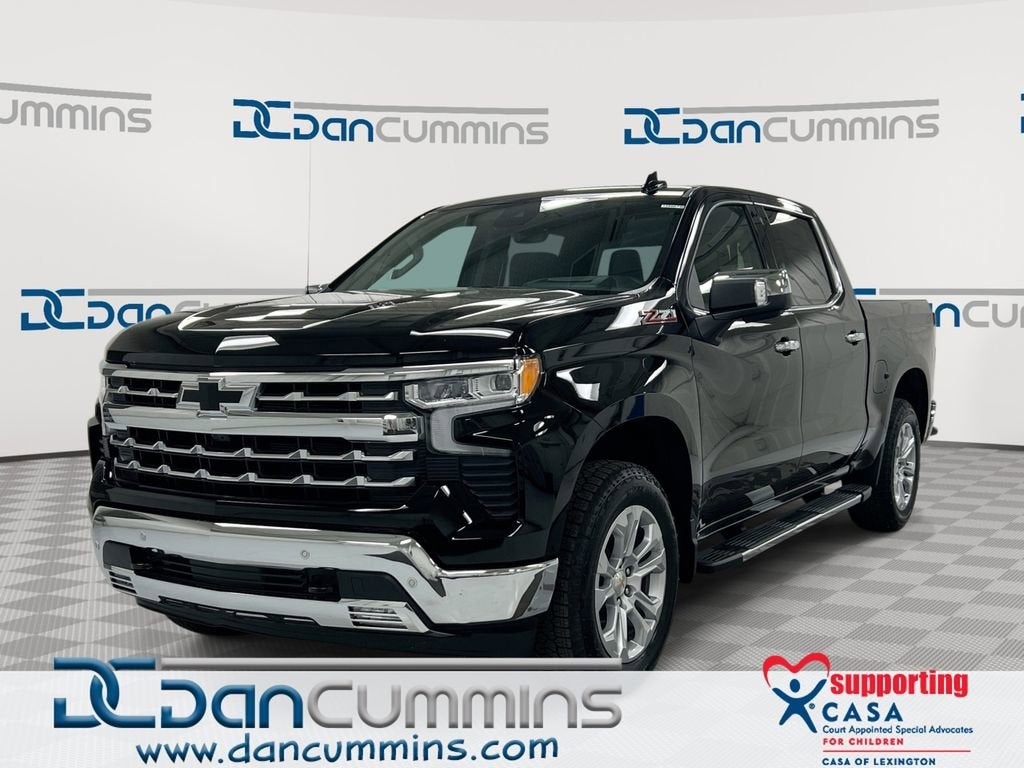 2026 Chevrolet Silverado 1500 LTZ in Black — front three-quarter view