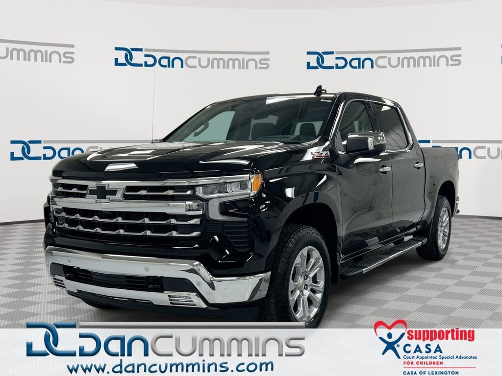 2026 Chevrolet Silverado 1500 LTZ in Black — front three-quarter view