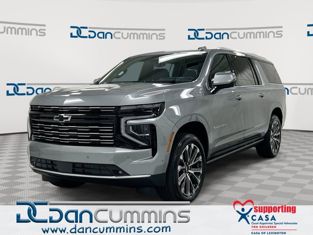 2026 Chevrolet Suburban High Country in Sterling Gray Metallic — front three-quarter view