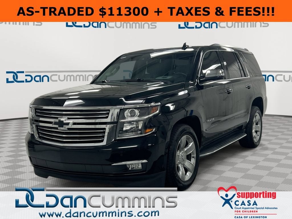 2016 Chevrolet Tahoe LTZ in Black — front three-quarter view