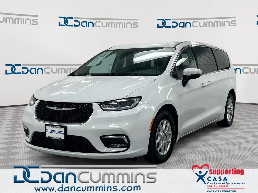 2023 Chrysler Pacifica Touring L in White — front three-quarter view