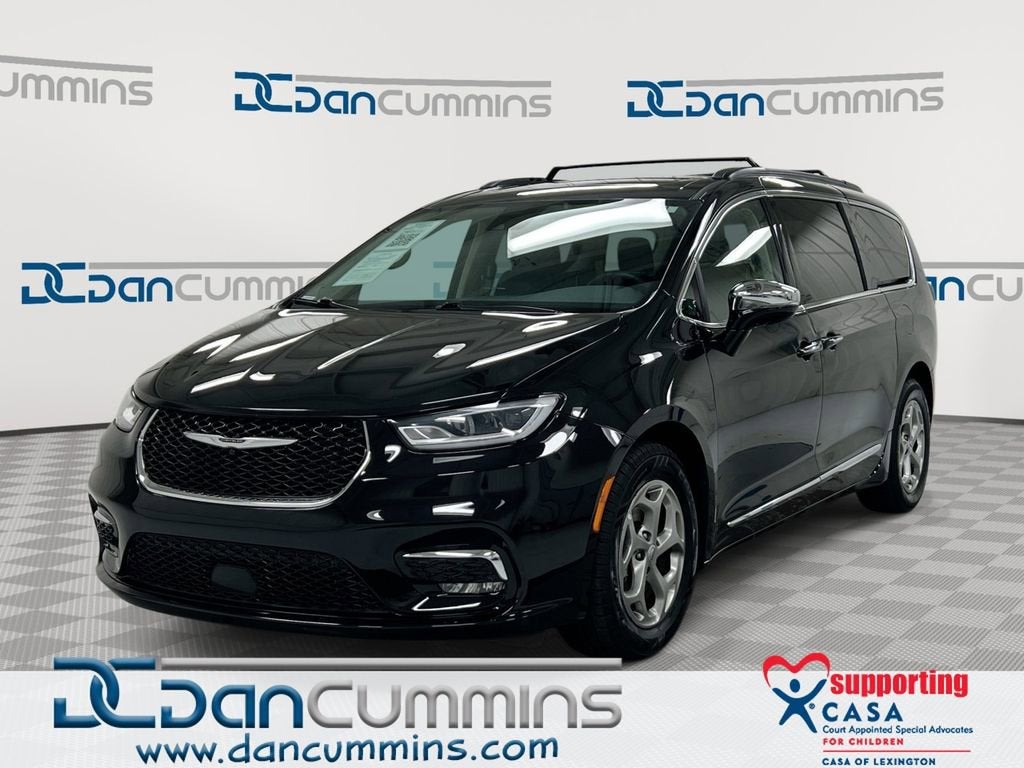 2023 Chrysler Pacifica Limited in Black — front three-quarter view