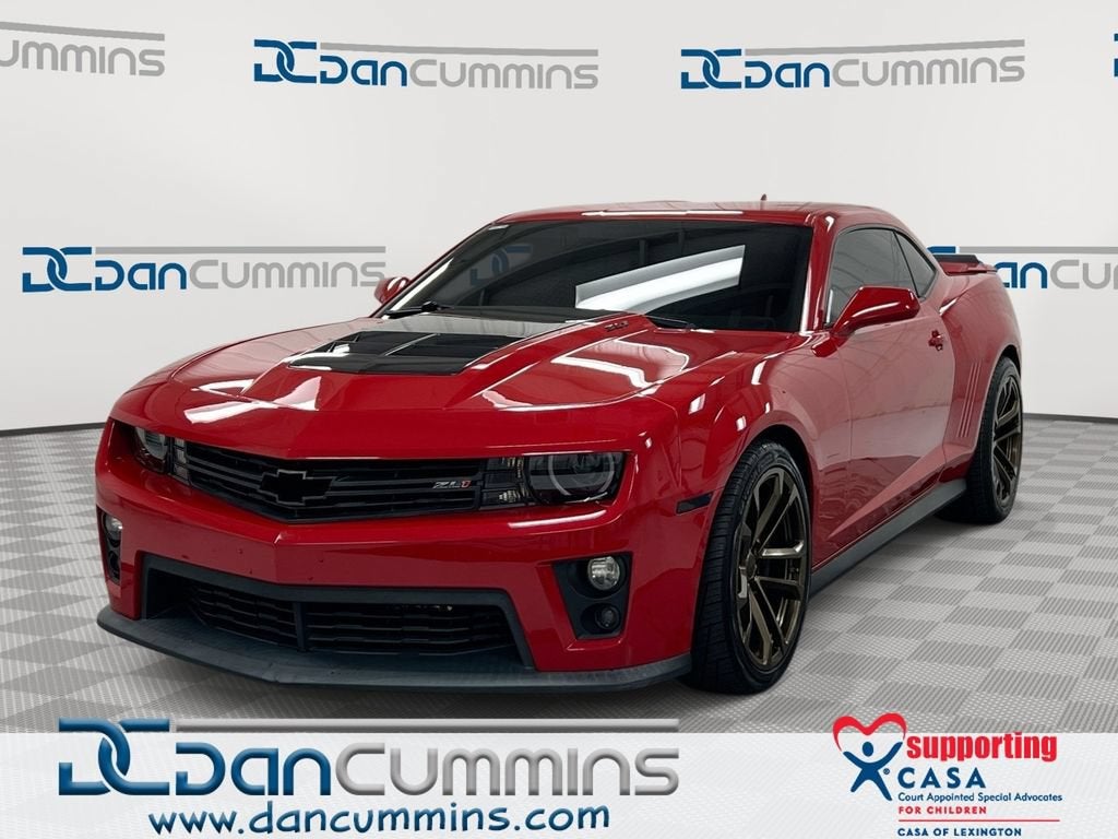 2012 Chevrolet Camaro ZL1 in Victory Red — front three-quarter view