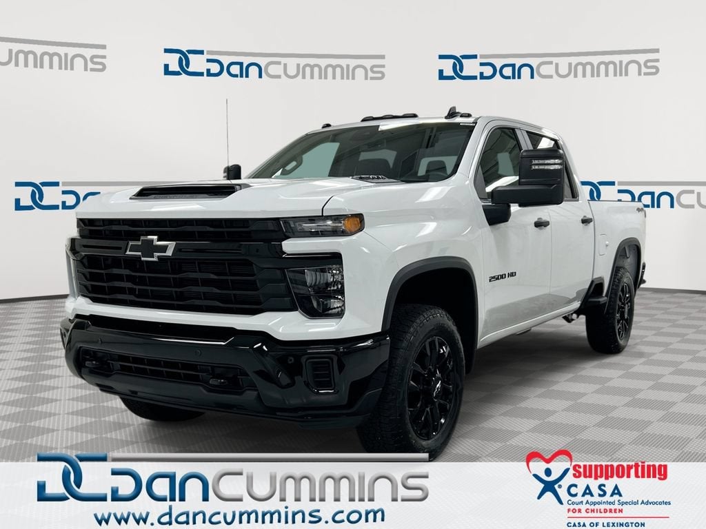 2026 Chevrolet Silverado 2500 HD Custom in Summit White — front three-quarter view