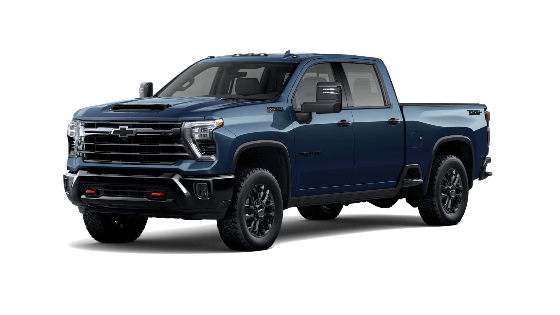 2026 Chevrolet Silverado 2500 HD LTZ in Lakeshore Blue Metallic — front three-quarter view