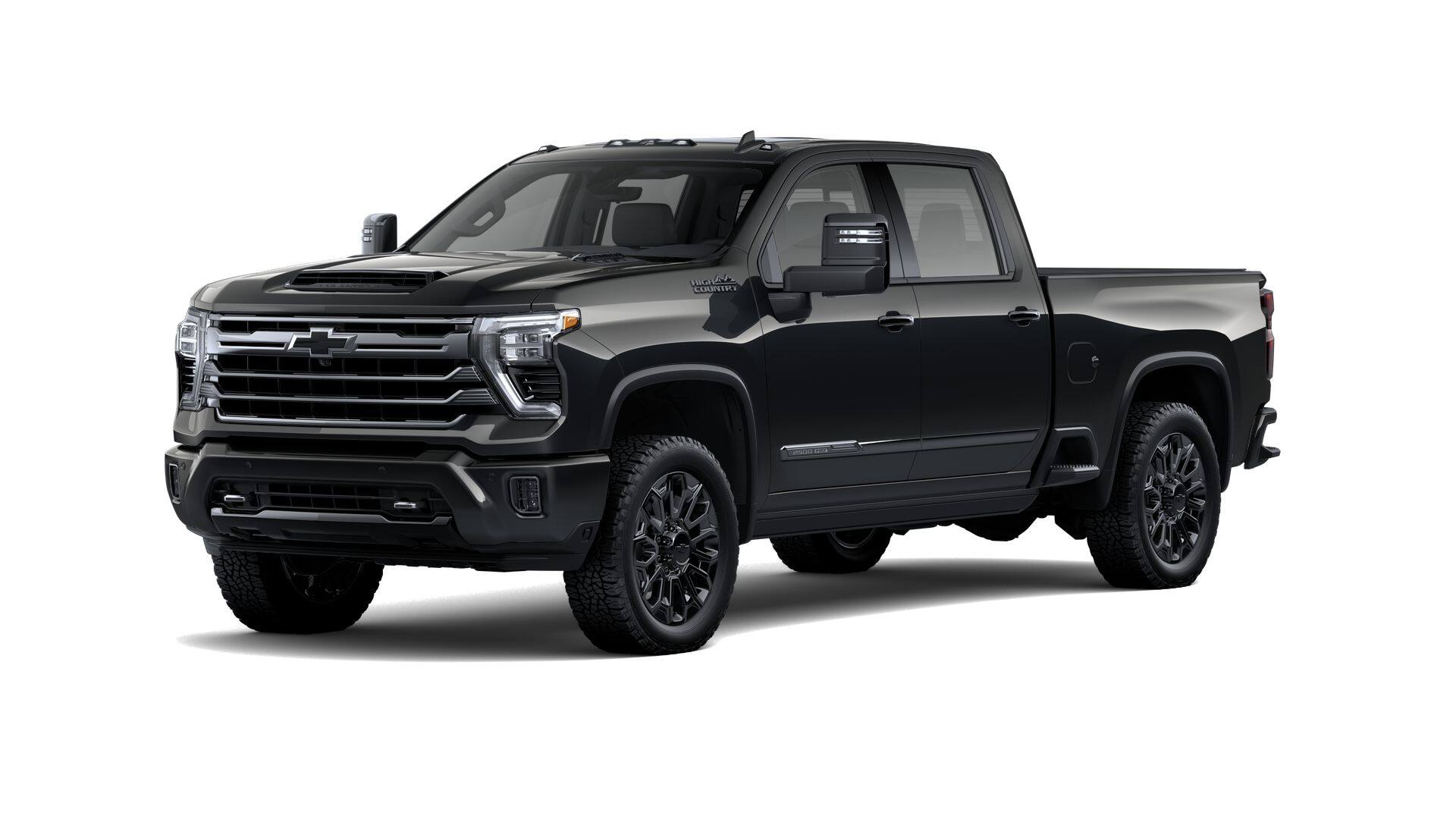 2026 Chevrolet Silverado 2500 HD High Country in Black — front three-quarter view