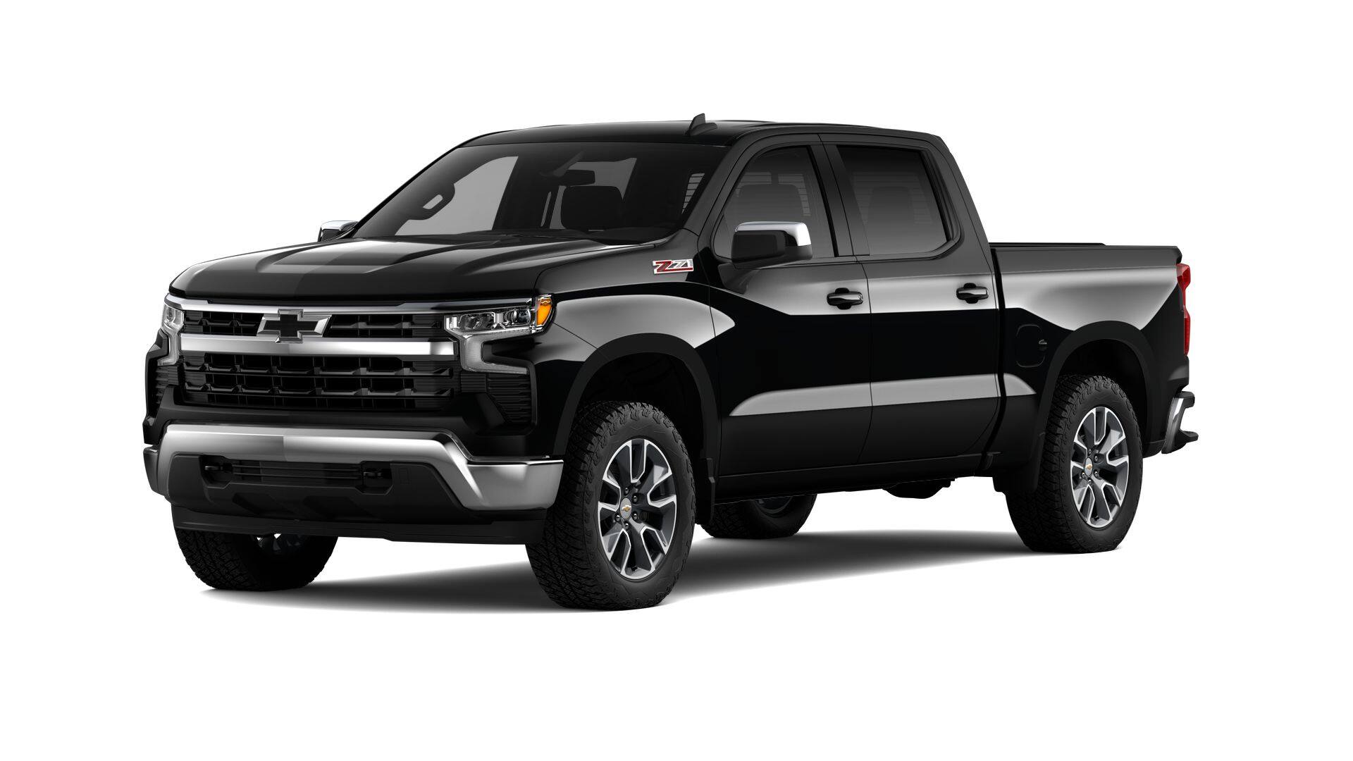 2026 Chevrolet Silverado 1500 LT in Black — front three-quarter view