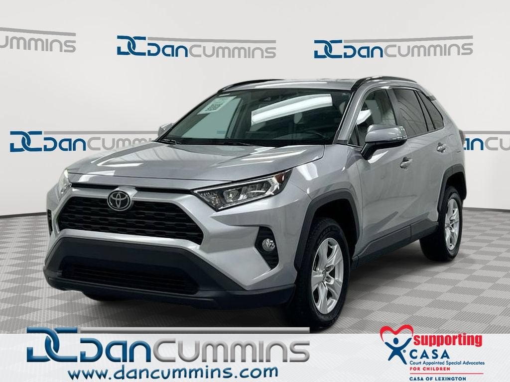 2021 Toyota RAV4 XLE in Silver — front three-quarter view