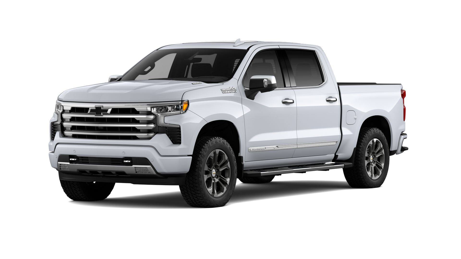 2026 Chevrolet Silverado 1500 High Country in Polar White Tricoat — front three-quarter view