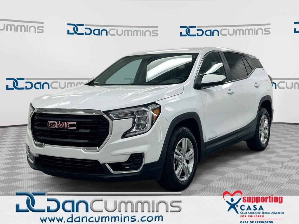 2024 GMC Terrain SLE in Summit White — front three-quarter view