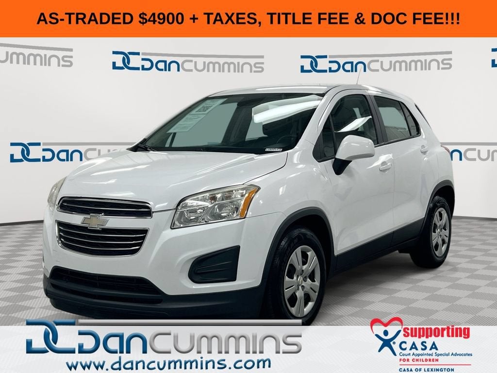 2016 Chevrolet Trax LS in Summit White — front three-quarter view