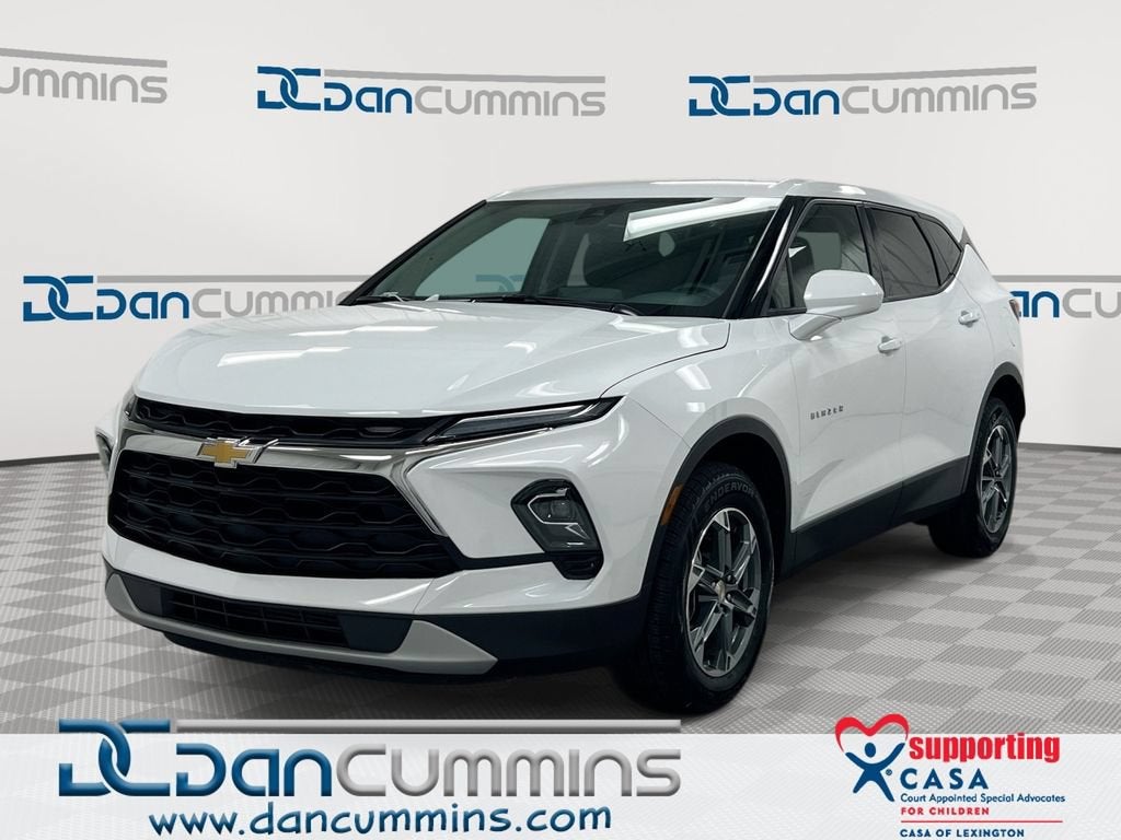 2025 Chevrolet Blazer 2LT in Summit White — front three-quarter view