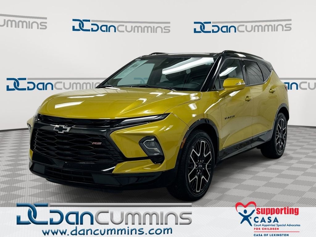 2023 Chevrolet Blazer RS in Nitro Yellow Metallic — front three-quarter view