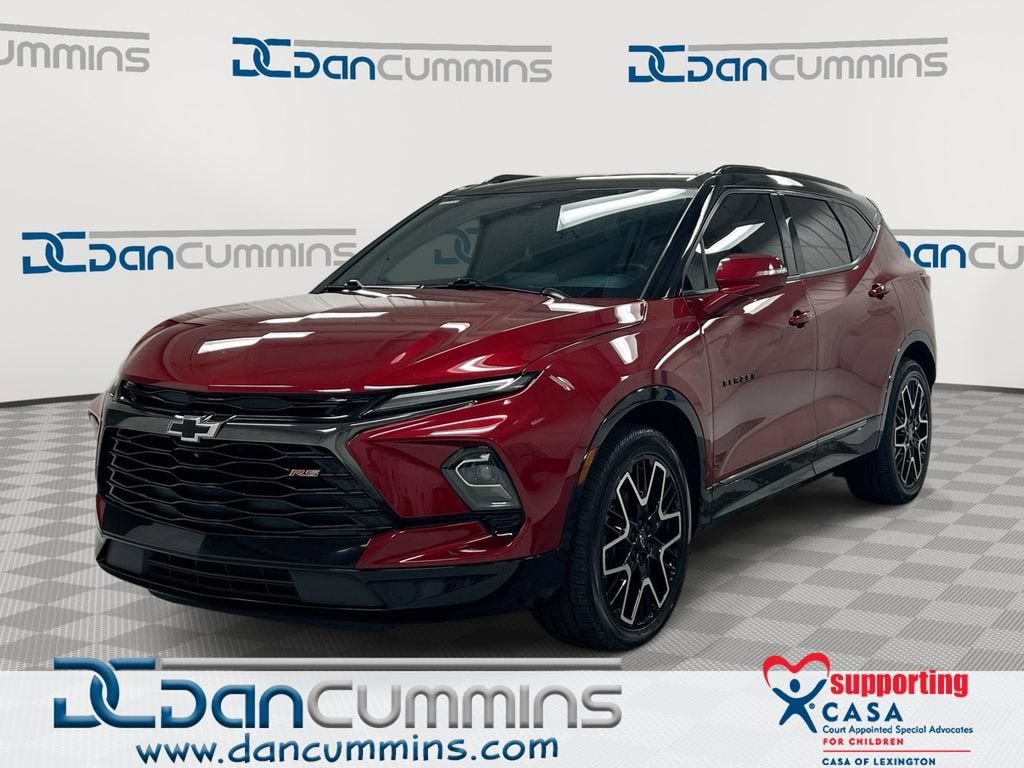 2023 Chevrolet Blazer RS in Radiant Red Tintcoat — front three-quarter view