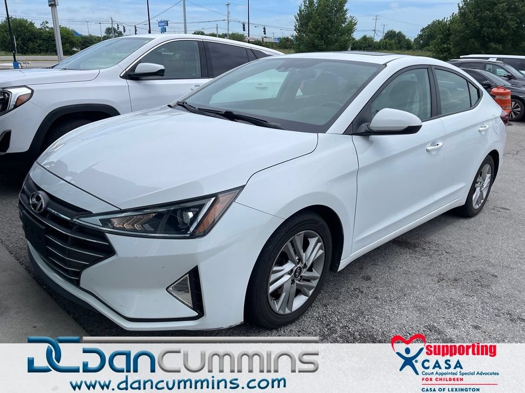 2020 Hyundai Elantra Value Edition in White — front three-quarter view