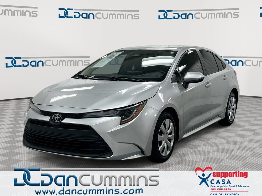 2023 Toyota Corolla LE in Silver — front three-quarter view